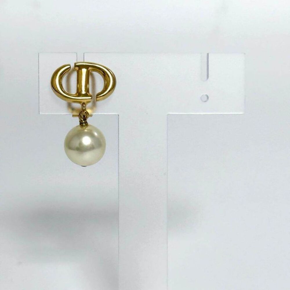 Christian Dior CD Navy Clip Earrings - Picture 8 of 10
